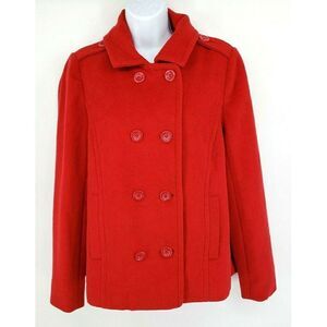 Urban Outfitters BDG Red Pea Coat  Swing Back